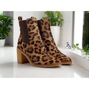 Lauren Ralph Lauren Leopard Print Chelsea Ankle Boots - Brown & Black